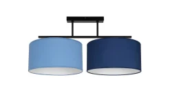 Belis Gemütliche Deckenlampe Stoff Blau E27 L:70 cm blendarm* Wohnzimmerlampen|Stofflampen