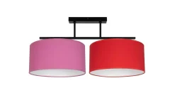 Sale Belis Gemütliche Deckenlampe Stoff Rosa Rot E27 L:70 cm