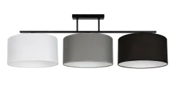 Belis Gemütliche Deckenlampe Stoff Weiß Grau Schwarz 3-flmg