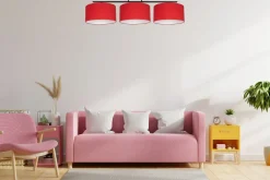 Belis Gemütliche Deckenleuchte Stoff Schwarz Rot E27 100 cm* Bürolampen|Wohnzimmerlampen