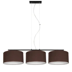 Belis Gemütliche Hängelampe Stoff Schwarz Braun E27 L:100 cm* Wohnzimmerlampen|Stofflampen