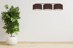 Belis Gemütliche Hängelampe Stoff Schwarz Braun E27 L:100 cm* Wohnzimmerlampen|Stofflampen