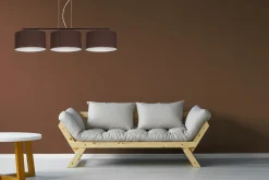 Belis Gemütliche Hängelampe Stoff Schwarz Braun E27 L:100 cm* Wohnzimmerlampen|Stofflampen