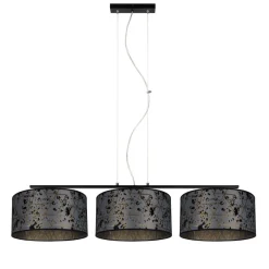 Belis Gemütliche Hängelampe Stoff Graphit Muster E27 L:100 cm* Bürolampen|Wohnzimmerlampen