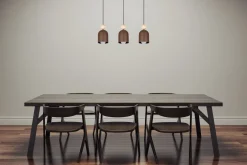 Discount Belis Gemütliche Hängeleuchte Rostbraun Metall Holz E27 66 cm