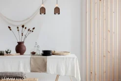 Belis Gemütliche Hängeleuchte Rostbraun Metall Holz E27 46 cm* Hängelampen|Bürolampen