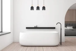 New Belis Gemütliche Hängeleuchte Schwarz Metall Holz E27 66 cm