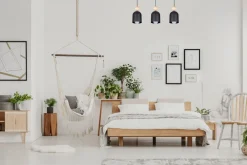 New Belis Gemütliche Hängeleuchte Schwarz Metall Holz E27 66 cm