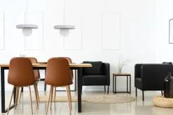 Belis Gemütliche Pendelleuchte Glas Metall Weiß E27 Ø30 cm