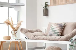 Belis Gemütliche Pendelleuchte Glas Metall Weiß E27 Ø30 cm