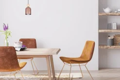 Belis Gemütliche Pendelleuchte Rosa Metall Holz E27 Ø11 cm