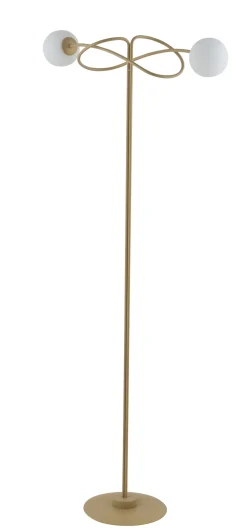 Hot Sigma Gemütliche Stehlampe Gold Metall Glas blendarm 166 cm