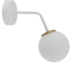 Sigma Gemütliche Wandlampe Weiß Gold Metall Glas Kugel G9* Wandleuchten|Küchenlampen