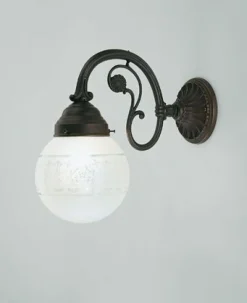 Sale Berliner Messingleuchten Gemütliche Wandleuchte Antik Messing Glas mit Schliff