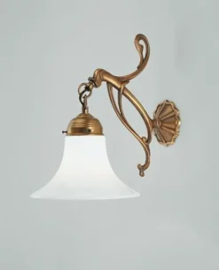 Berliner Messingleuchten Gemütliche Wandleuchte Messing Glas E27 T:28 cm* Wohnzimmerlampen|Metall Lampen