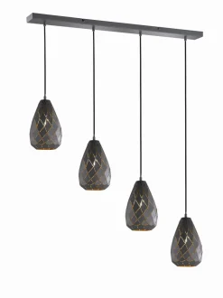 Outlet Trio Reality Geometrische Hängelampe Metall Anthrazit E27 90 cm lang