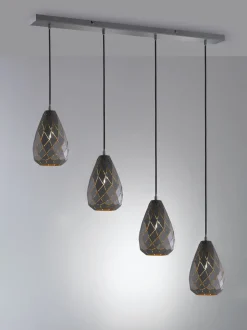 Outlet Trio Reality Geometrische Hängelampe Metall Anthrazit E27 90 cm lang