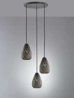 New Trio Reality Geometrische Hängelampe Metall Anthrazit E27 Ø35 cm