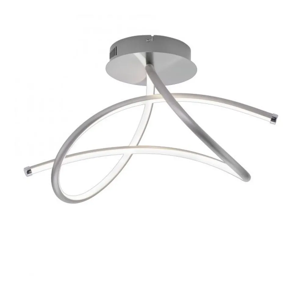 Just Light Geschwungene LED Deckenlampe in Stahl 3000 K warmweiß