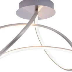 Just Light Geschwungene LED Deckenlampe in Stahl 3000 K warmweiß