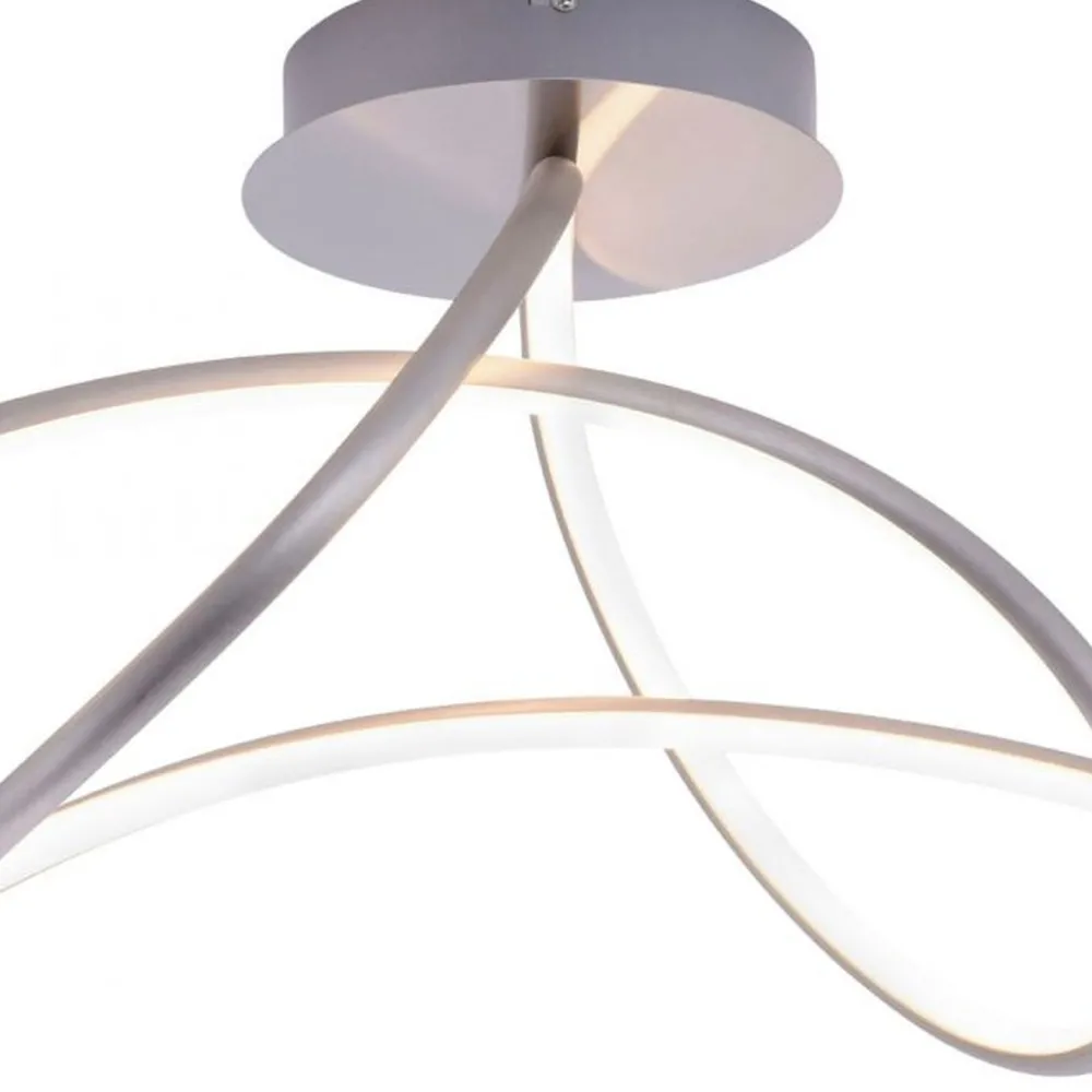 Just Light Geschwungene LED Deckenlampe in Stahl 3000 K warmweiß
