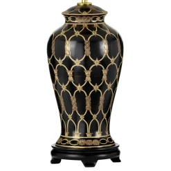 Elstead Gestell für Tischleuchte Keramik Schwarz Gold 40 cm E27* Keramiklampen|Wohnzimmerlampen