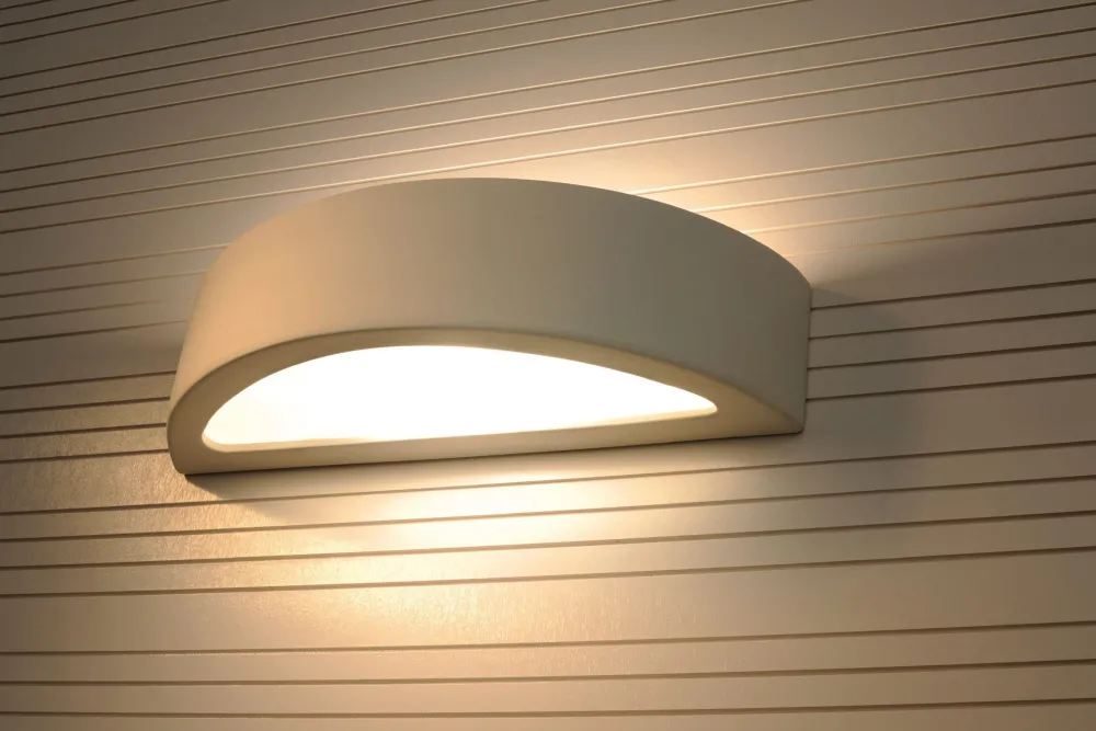 Sollux Gipslampe Weiß Bemalbar elegantes Licht E27 ORION
