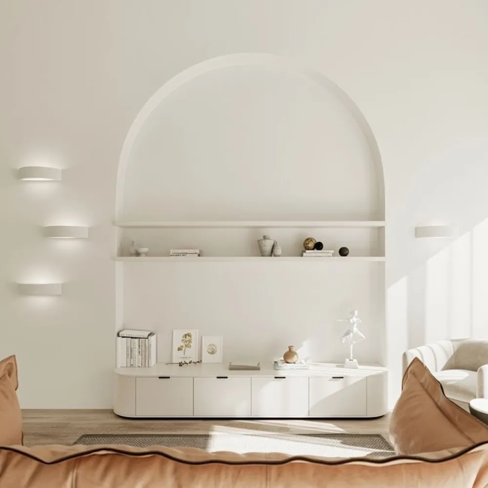 Sollux Gipslampe Weiß Bemalbar elegantes Licht E27 ORION