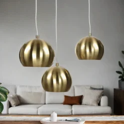 Invicta Interior Glanzvolle Hängelampe MIRRI Gold Retro Esstisch* Designerlampen|Retro Lampen