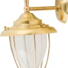 New Lido Glanzvolle Wandlampe GREVENA Messing Glas Maritim