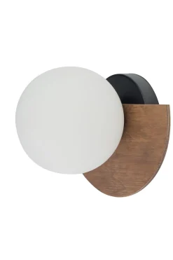 Sigma Glas Wandleuchte Holz Metall gemütlich B:21 cm blendarm* Wandleuchten|Flurlampen