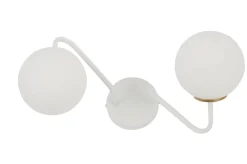 Clearance Sigma Glas Wandleuchte Weiß Gold Metall blendarm G9 B:38 cm