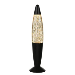 New Easylight Glitter Lavalampe Schwarz Gold 36 cm Retro TIMMY