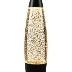 New Easylight Glitter Lavalampe Schwarz Gold 36 cm Retro TIMMY