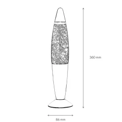 New Easylight Glitter Lavalampe Schwarz Gold 36 cm Retro TIMMY