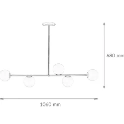 Sigma Gold Deckenlampe Metall Glas satiniert G9 5-flammig