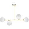 Belis Goldene Deckenlampe Glaskugeln blendarm 4-flmg Metall* Wohnzimmerlampen|Glaslampen