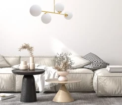 Belis Goldene Deckenlampe Glaskugeln blendarm 4-flmg Metall* Wohnzimmerlampen|Glaslampen