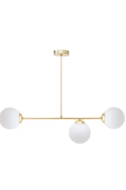 Belis Goldene Deckenlampe Glaskugeln blendarm E27 Metall* Bürolampen|Wohnzimmerlampen