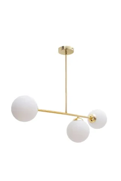 Belis Goldene Deckenlampe Glaskugeln blendarm E27 Metall* Bürolampen|Wohnzimmerlampen