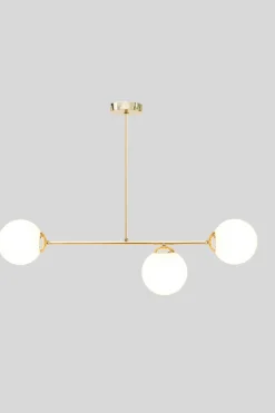 Belis Goldene Deckenlampe Glaskugeln blendarm E27 Metall* Bürolampen|Wohnzimmerlampen