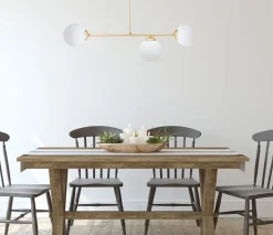 Belis Goldene Deckenlampe Glaskugeln blendarm E27 Metall* Bürolampen|Wohnzimmerlampen