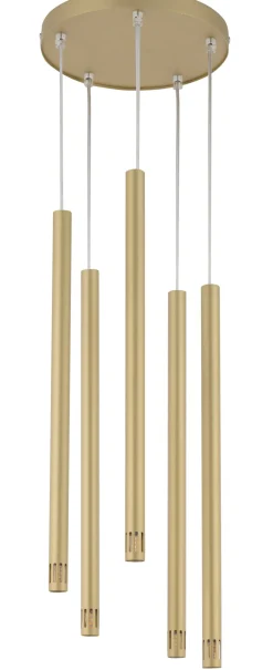 Sigma Goldene Hängelampe Metall Zylinder Modern 5-flmg rund* Hängelampen|Moderne Lampen