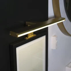 Searchlight Goldene LED Spiegelleuchte Aluminium IP44 9 W 687 lm* Flurlampen|Metall Lampen