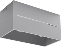 Sollux Graue Deckenleuchte eckig Modern Aluminium 2x G9 Flur* Deckenleuchten|Flurlampen