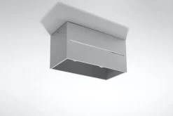 Sollux Graue Deckenleuchte eckig Modern Aluminium 2x G9 Flur* Deckenleuchten|Flurlampen