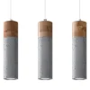 Hot Sollux Graue Hängelampe 3-flammig Beton Holz verstellbar GU10