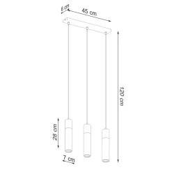 Hot Sollux Graue Hängelampe 3-flammig Beton Holz verstellbar GU10