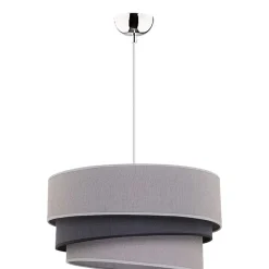 Online Duolla Graue Hängelampe Stoff rund Ø45cm Modern stylisch