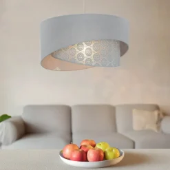 Duolla Graue Hängelampe Stoff Spitze SELMA Schlafzimmer* Hängelampen|Esszimmer Lampen